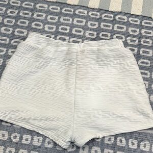 SHEIN High Waist White Textured Shorts